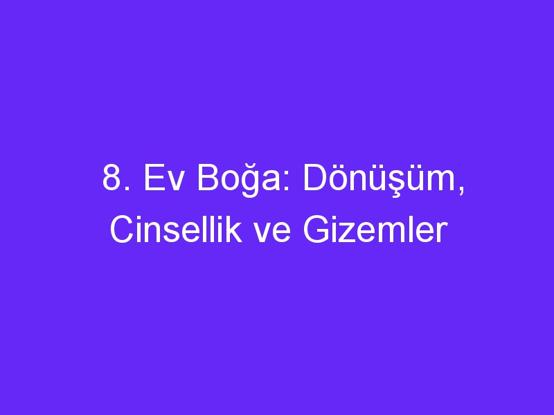 8. Ev Boğa: Dönüşüm, Cinsellik ve Gizemler