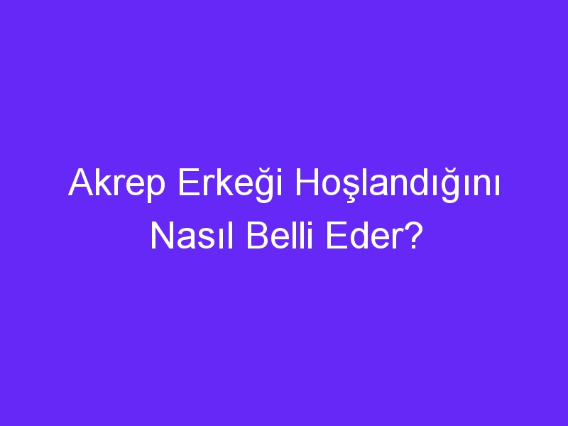 Akrep Erkeği Hoşlandığını Nasıl Belli Eder?