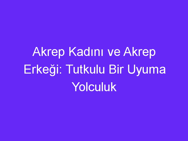 Akrep Kadını ve Akrep Erkeği: Tutkulu Bir Uyuma Yolculuk