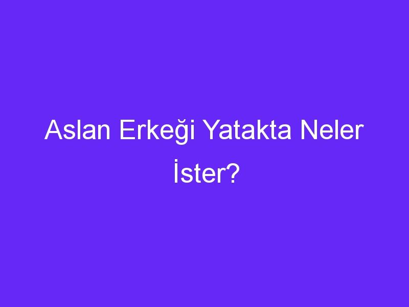 Aslan Erkeği Yatakta Neler İster?