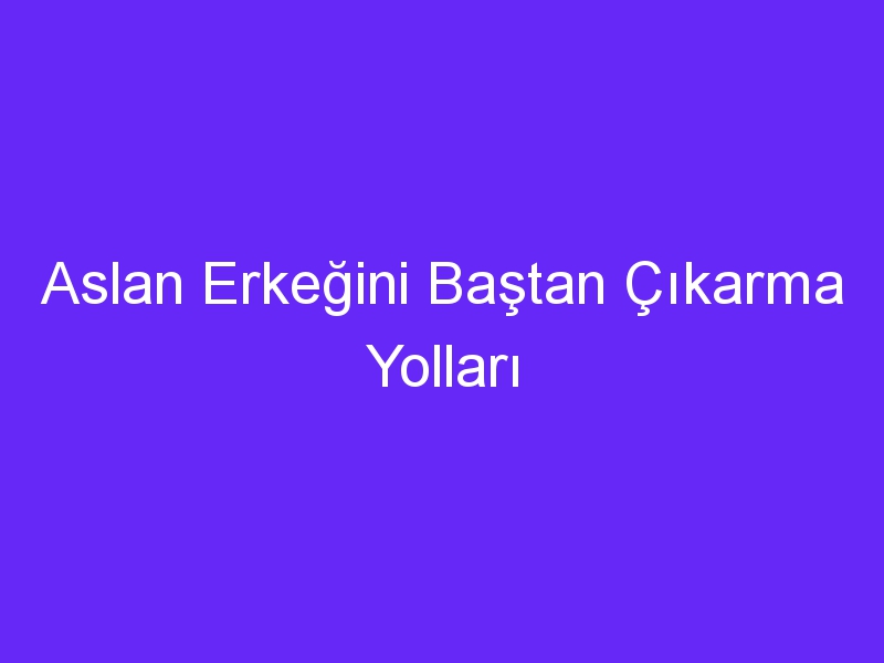 Aslan Erkeğini Baştan Çıkarma Yolları