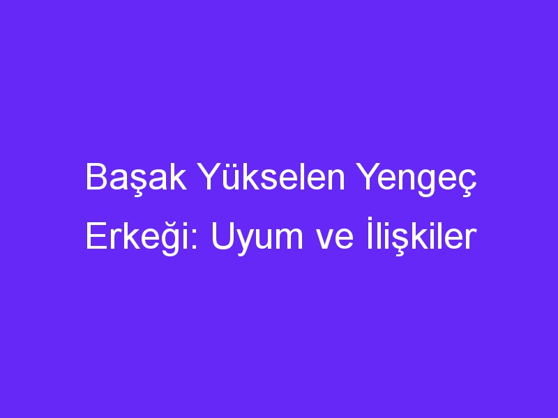 Başak Yükselen Yengeç Erkeği: Uyum ve İlişkiler