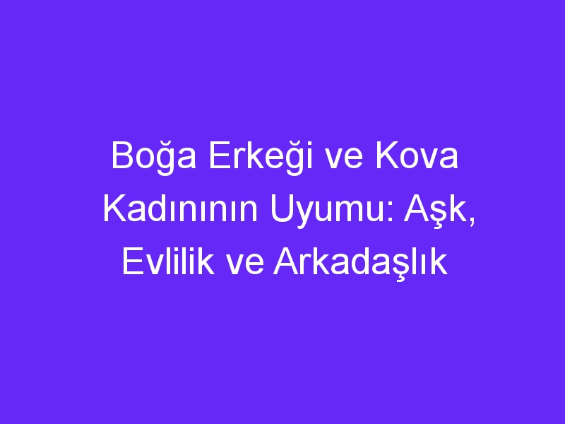 Boğa Erkeği ve Kova Kadınının Uyumu: Aşk, Evlilik ve Arkadaşlık