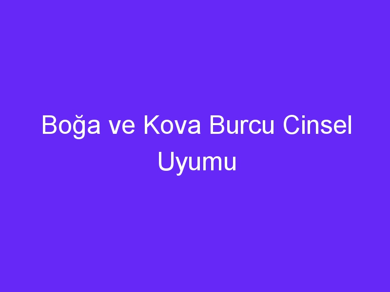 Boğa ve Kova Burcu Cinsel Uyumu