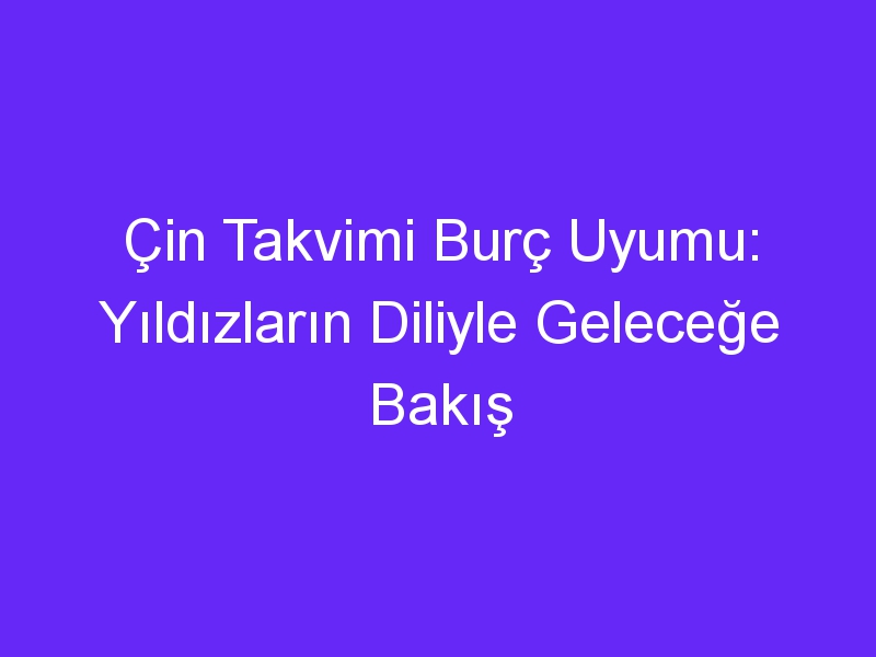 Çin Takvimi Burç Uyumu: Yıldızların Diliyle Geleceğe Bakış