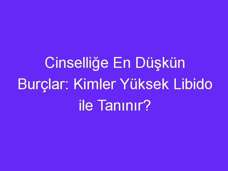 Cinselliğe En Düşkün Burçlar: Kimler Yüksek Libido ile Tanınır?