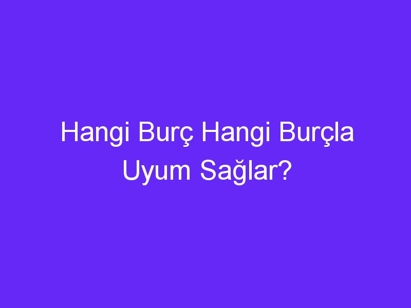 Hangi Burç Hangi Burçla Uyum Sağlar?