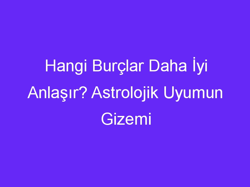 Hangi Burçlar Daha İyi Anlaşır? Astrolojik Uyumun Gizemi