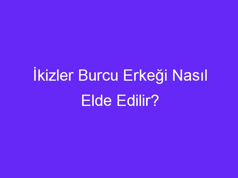 İkizler Burcu Erkeği Nasıl Elde Edilir?