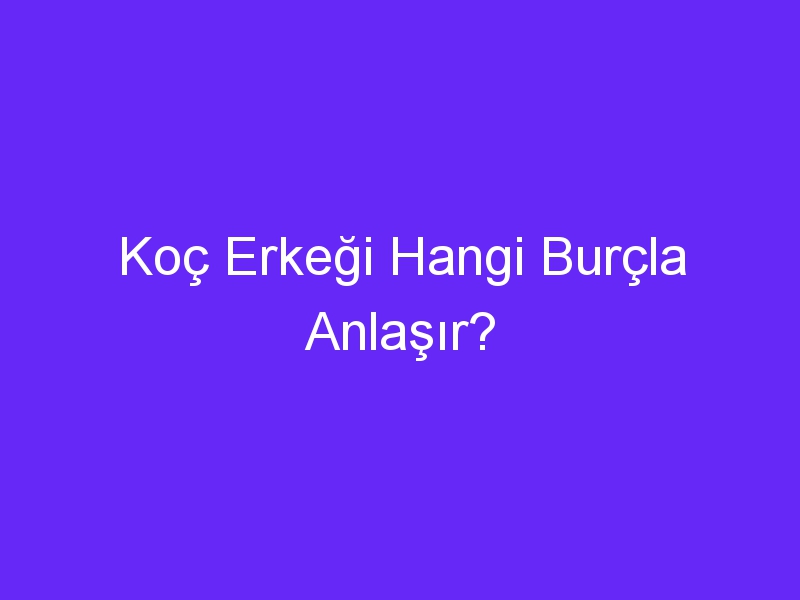 Koç Erkeği Hangi Burçla Anlaşır?