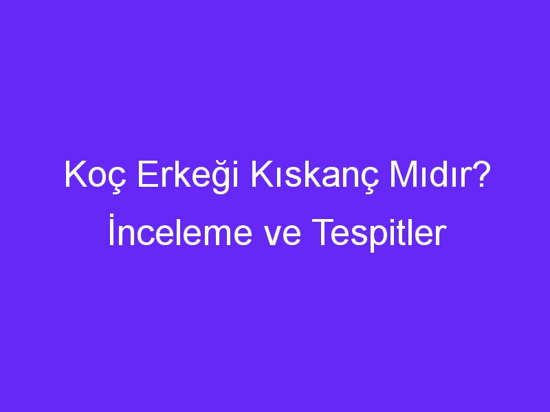 koc erkegi kiskanc midir inceleme ve tespitler 915