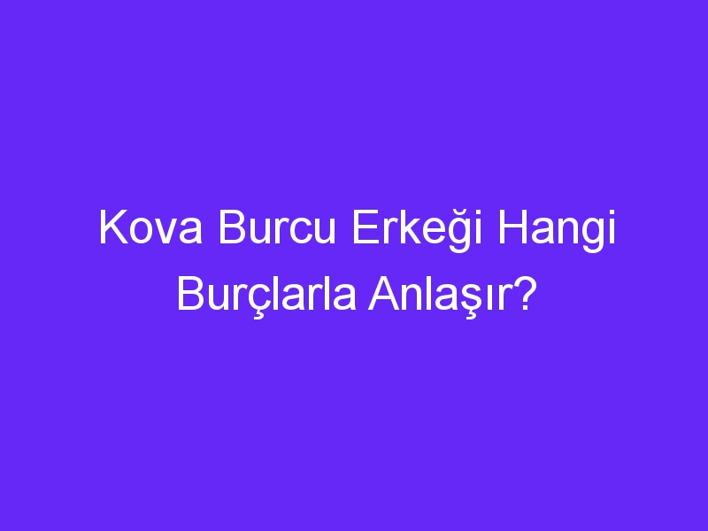 Kova Burcu Erkeği Hangi Burçlarla Anlaşır?