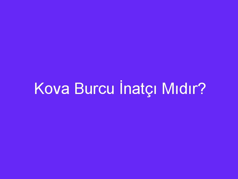 Kova Burcu İnatçı Mıdır?