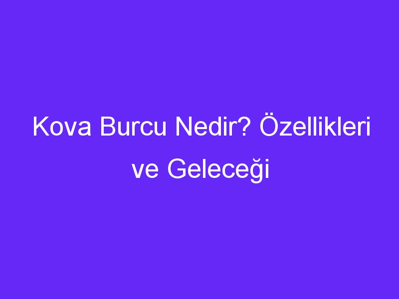 Kova Burcu Nedir? Özellikleri ve Geleceği