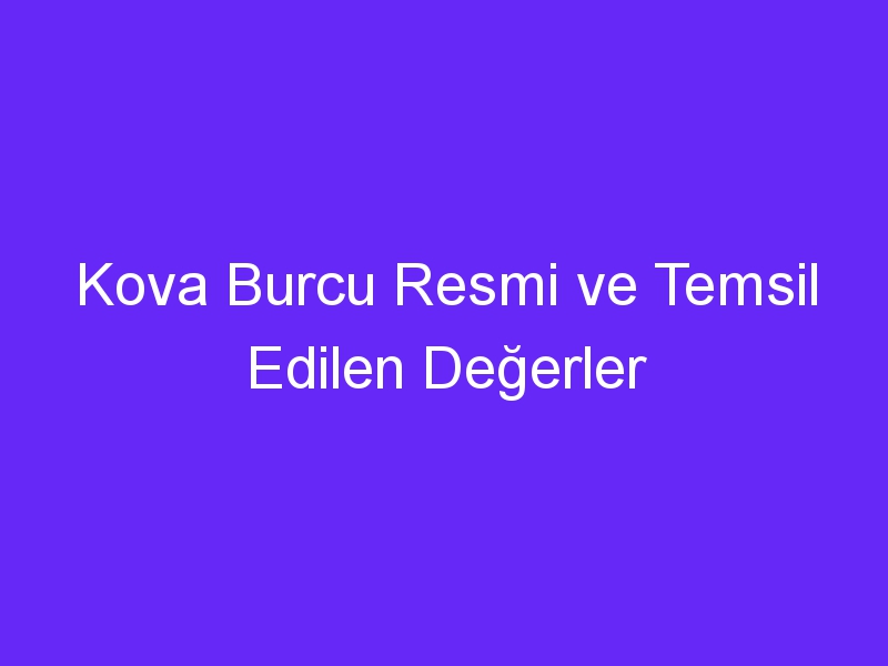 Kova Burcu Resmi ve Temsil Edilen Değerler