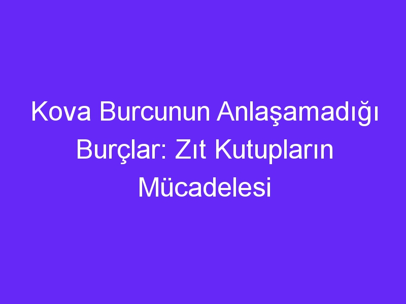 Kova Burcunun Anlaşamadığı Burçlar: Zıt Kutupların Mücadelesi