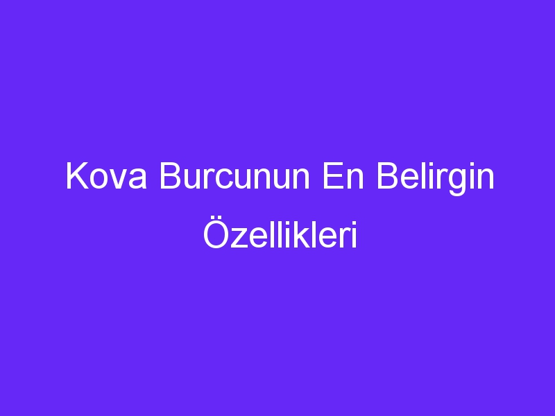 Kova Burcunun En Belirgin Özellikleri