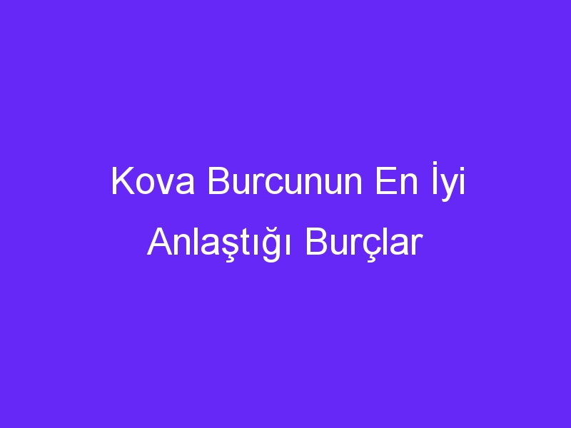 Kova Burcunun En İyi Anlaştığı Burçlar