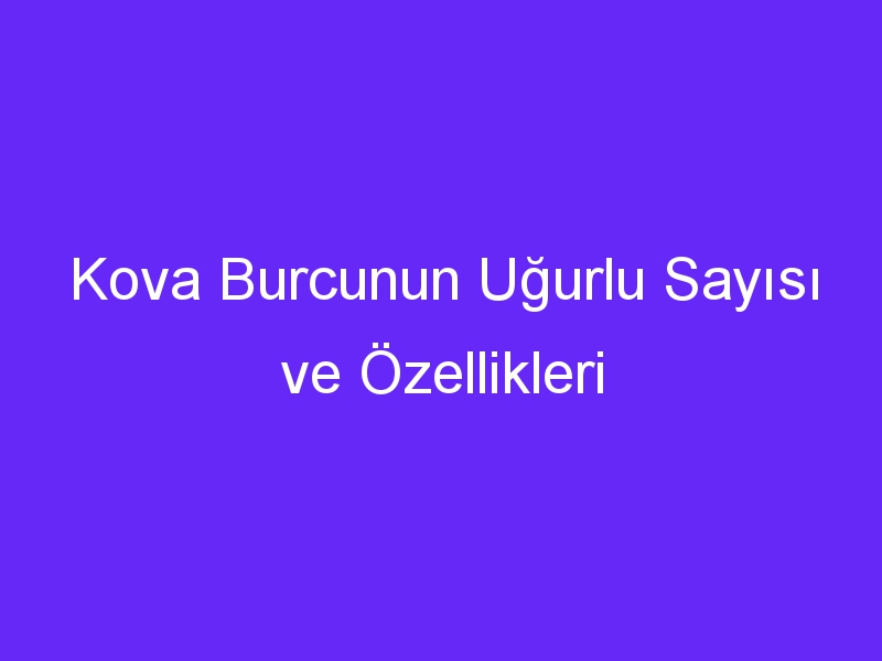 Kova Burcunun Uğurlu Sayısı ve Özellikleri