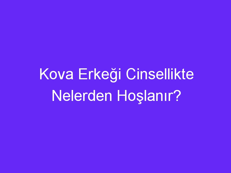 Kova Erkeği Cinsellikte Nelerden Hoşlanır?