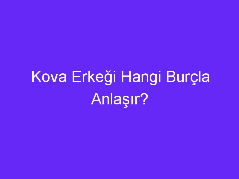 Kova Erkeği Hangi Burçla Anlaşır?