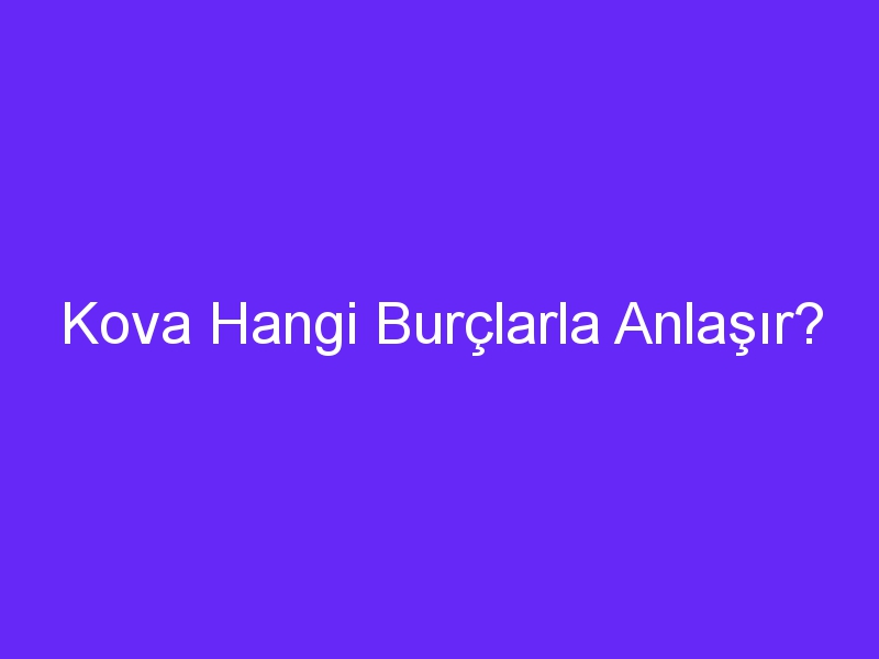 Kova Hangi Burçlarla Anlaşır?