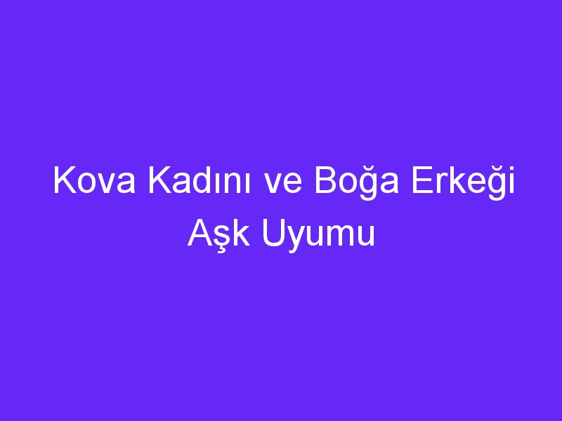 Kova Kadını ve Boğa Erkeği Aşk Uyumu