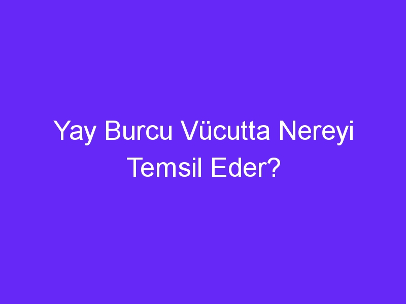 Yay Burcu Vücutta Nereyi Temsil Eder?