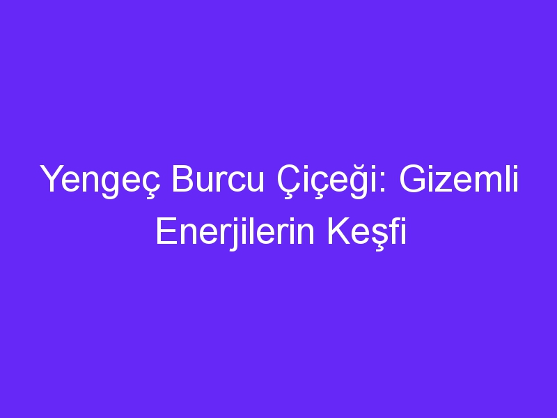 Yengeç Burcu Çiçeği: Gizemli Enerjilerin Keşfi