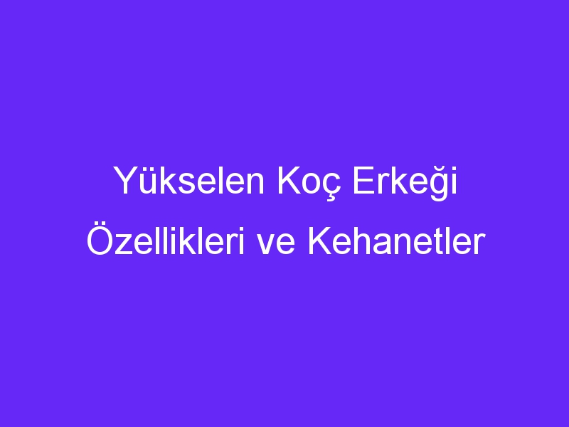 Yükselen Koç Erkeği Özellikleri ve Kehanetler