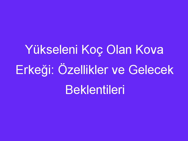 Yükseleni Koç Olan Kova Erkeği: Özellikler ve Gelecek Beklentileri